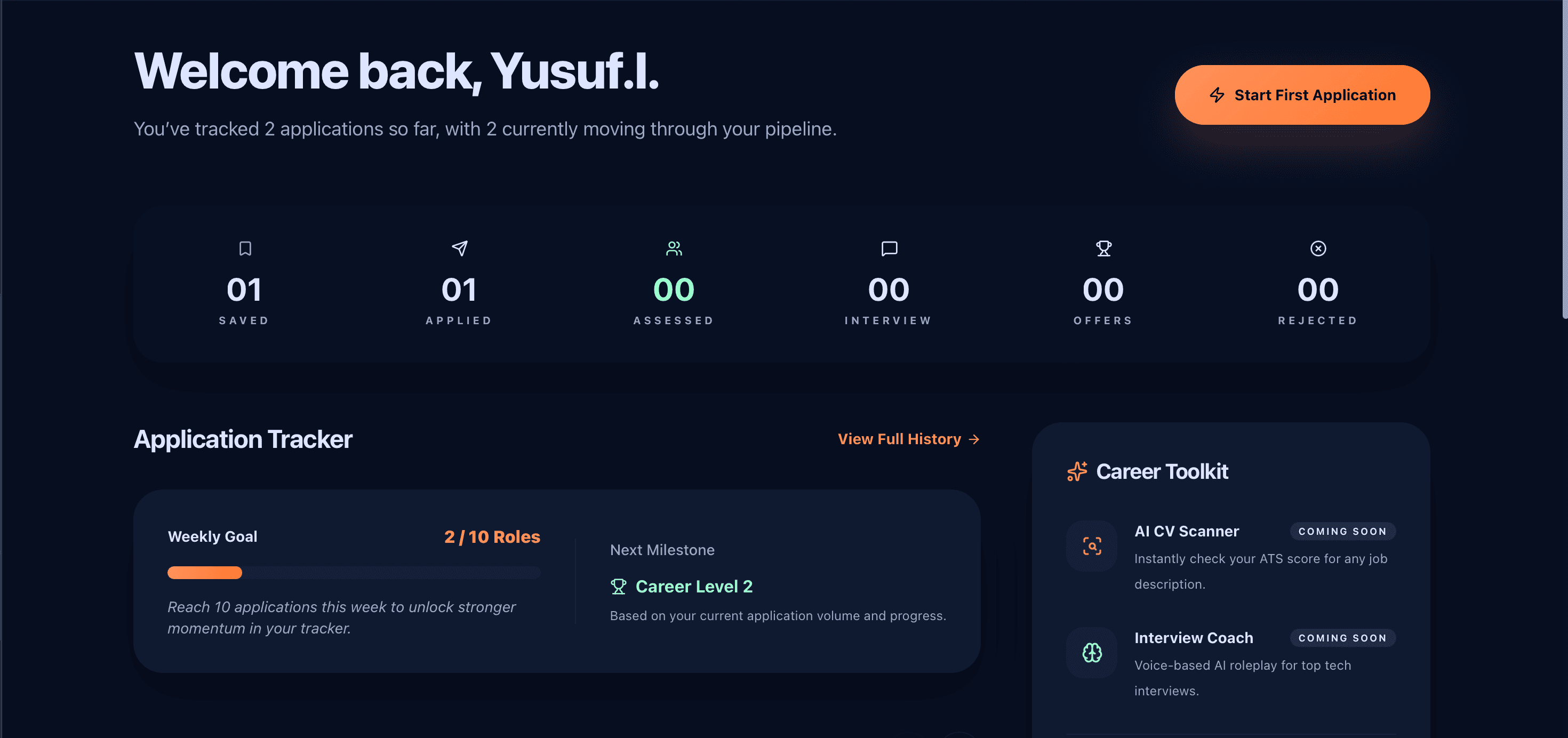 ReviseWizard dashboard β application overview